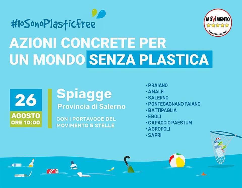 io sono plastic free movimento 5 stelle salerno spiagge plastica