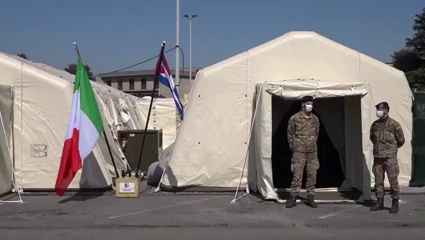 Pronto ospedale da campo di crema allestito dalle Forze armate