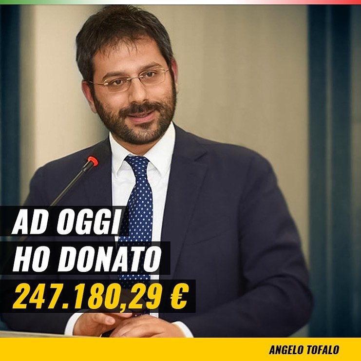 Fare politica è dare l’esempio: ad oggi ho donato 247180€