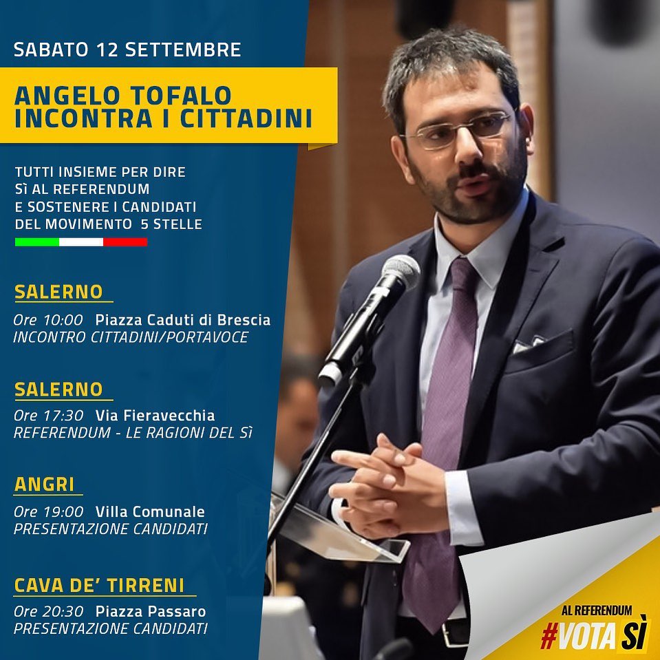 Tofalo in Campania e a Salerno per il Sì al taglio dei parlamentari #VotaSìDay